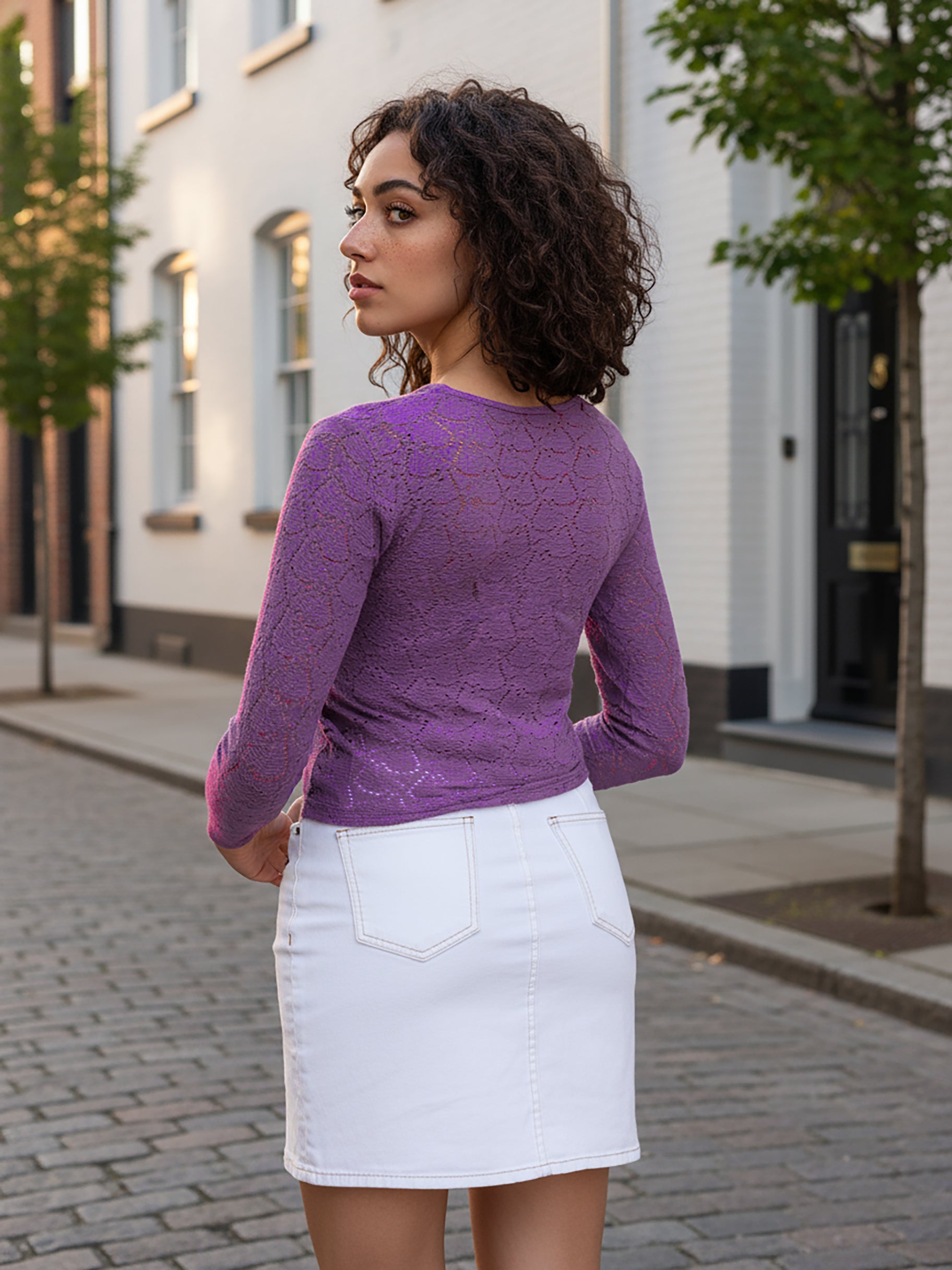 Women's Purple Regular Fit Casual Top