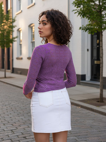 Women's Purple Regular Fit Casual Top