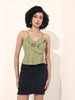 Women's Green Regular Fit Casual Top