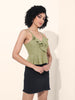 Women's Green Regular Fit Casual Top
