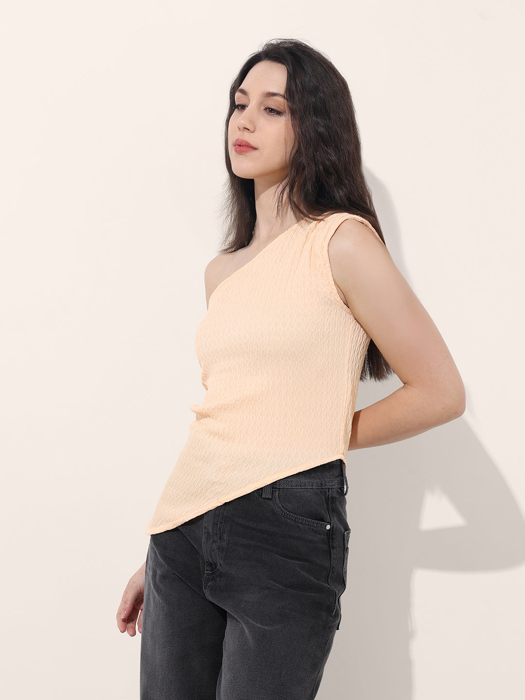 Women's Orange Regular Fit Casual Top