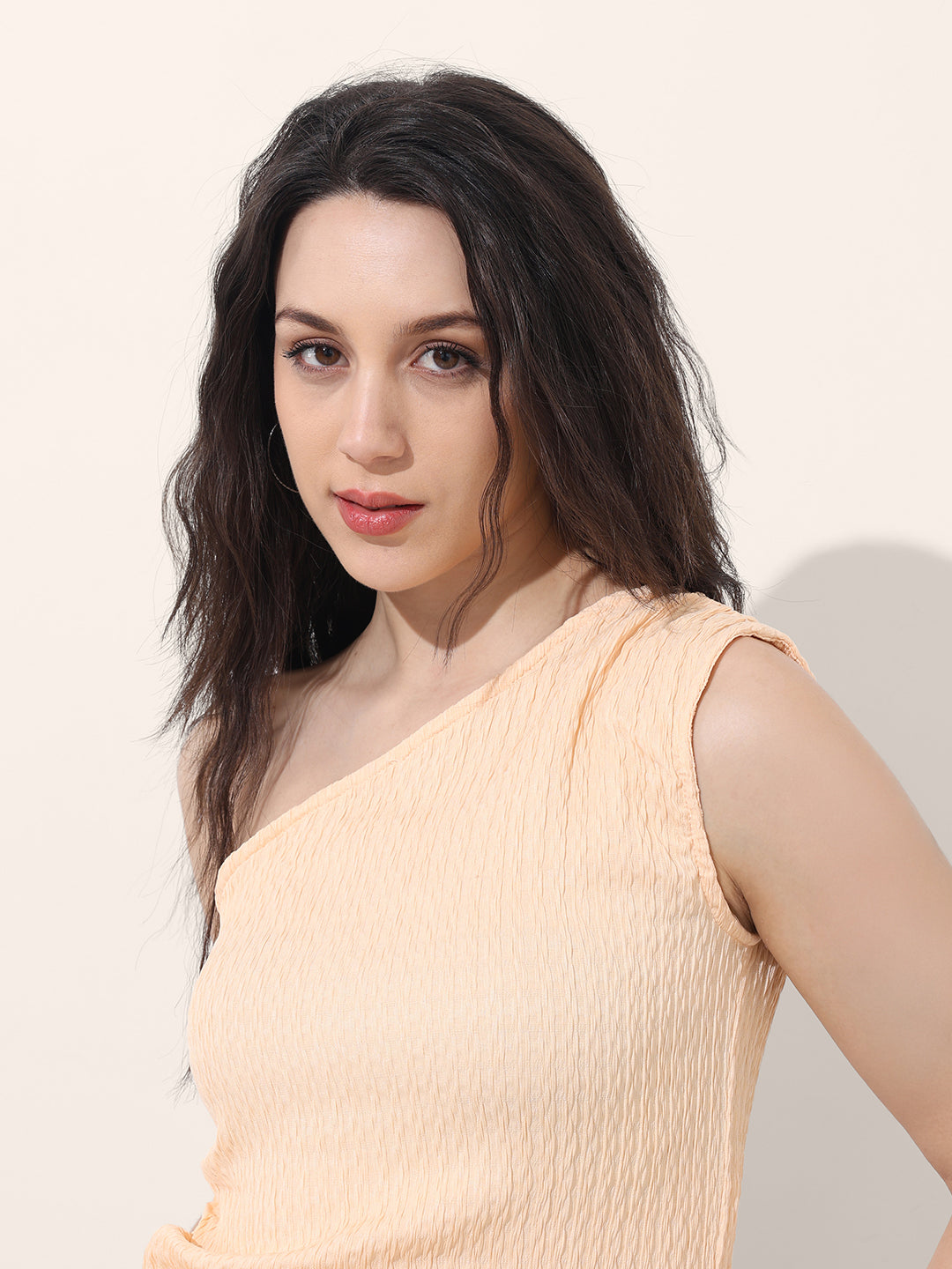 Women's Orange Regular Fit Casual Top