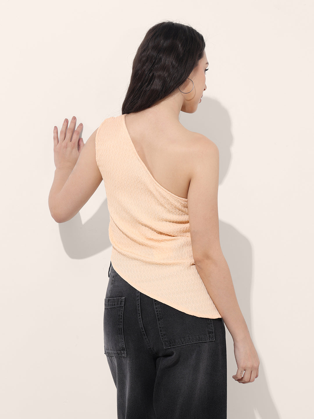 Women's Orange Regular Fit Casual Top