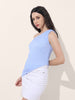 Women's Fitted Textured One Shoulder Top