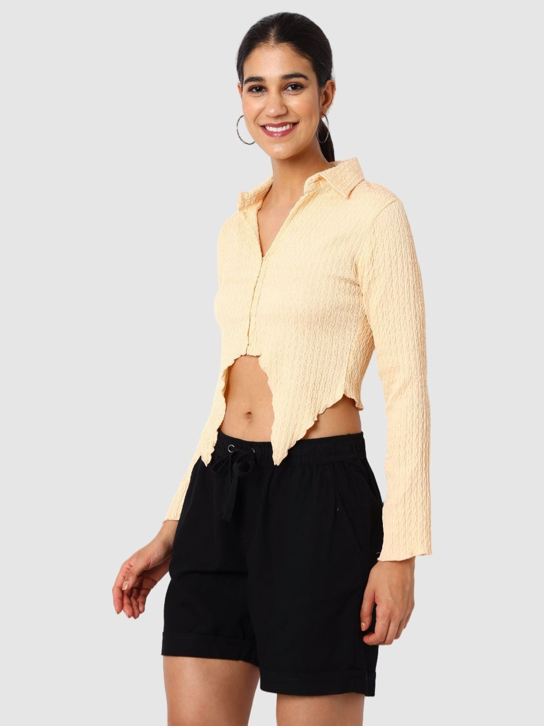 Women's Cream Fit Textured Shirt