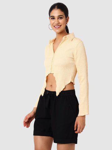 Women's Cream Fit Textured Shirt