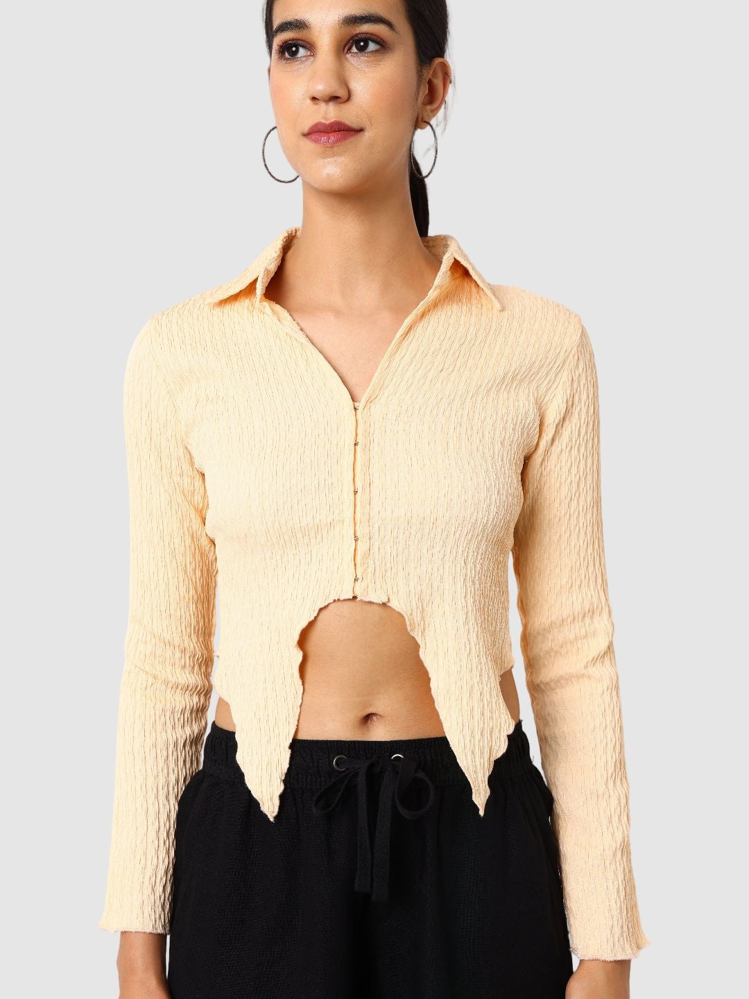Women's Cream Fit Textured Shirt