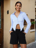 Women's Blue Fit Textured Shirt
