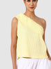 Women's Yellow Fit Textured Ruffled Top