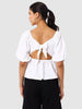 Women's White Fit Textured Designer Back Top