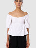 Women's White Fit Textured Designer Back Top