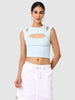 Women's Blue Textured Cami Top