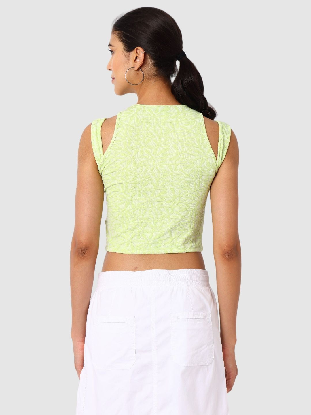 Women's Yellow Textured Cami Top