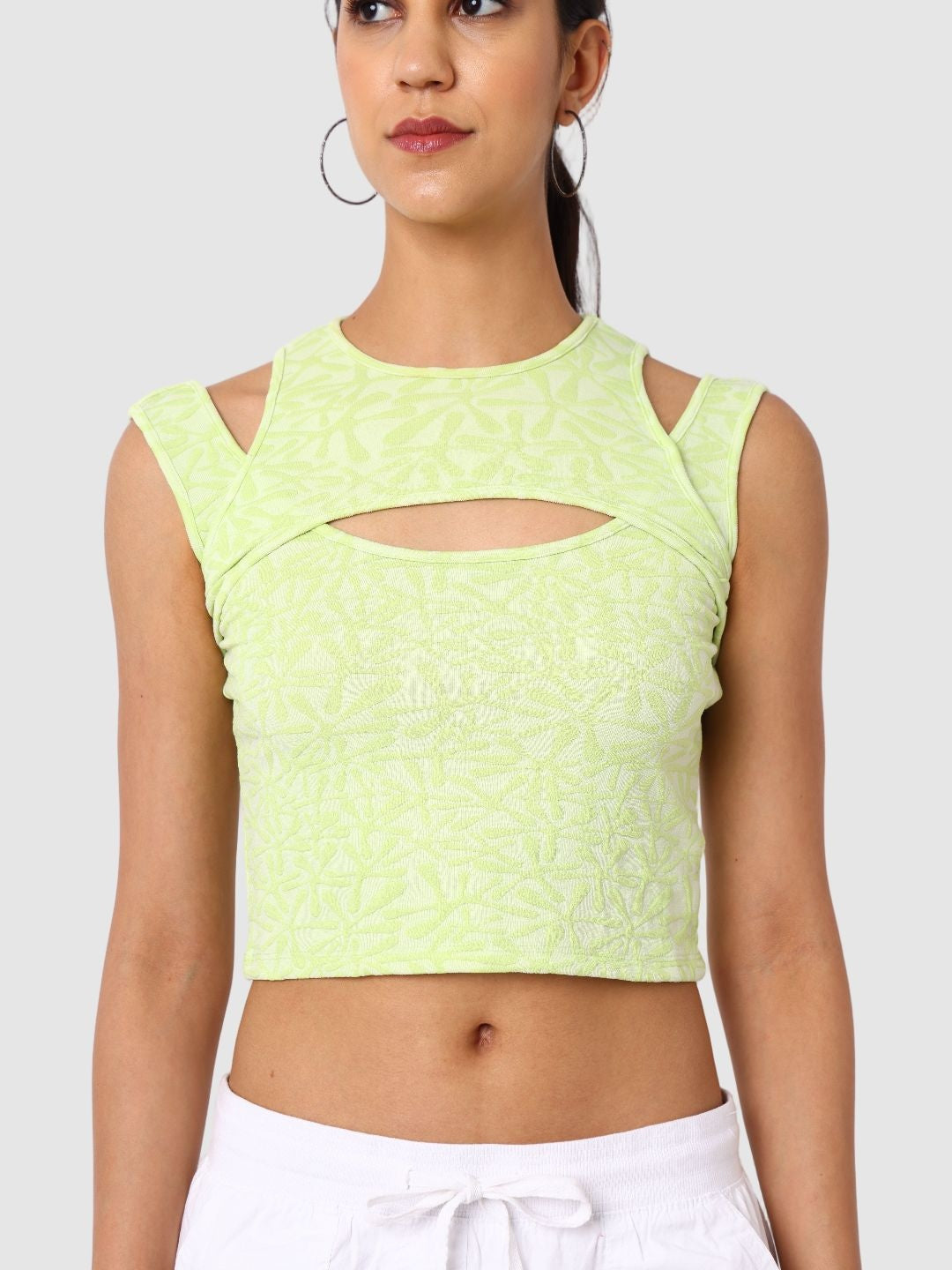 Women's Yellow Textured Cami Top