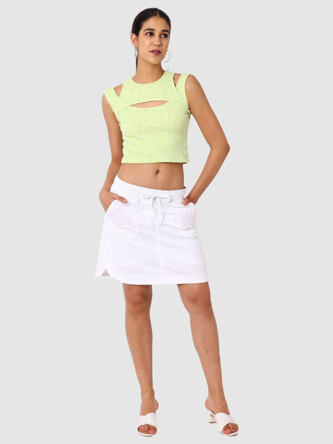 Women's Yellow Textured Cami Top