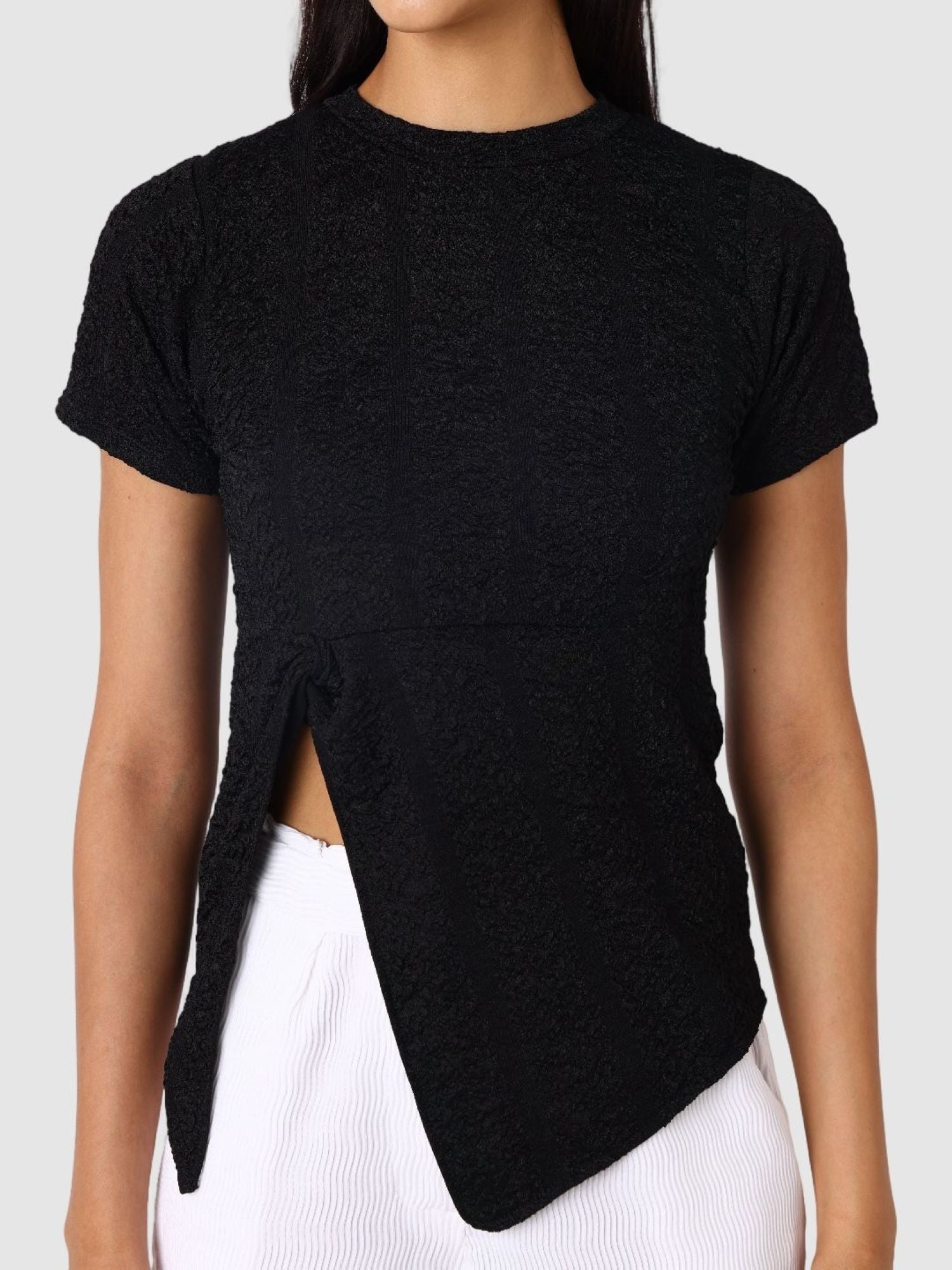 Women's Black Regular Fit Casual Top