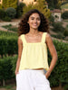 Women's Yellow Fit Textured Cami Top