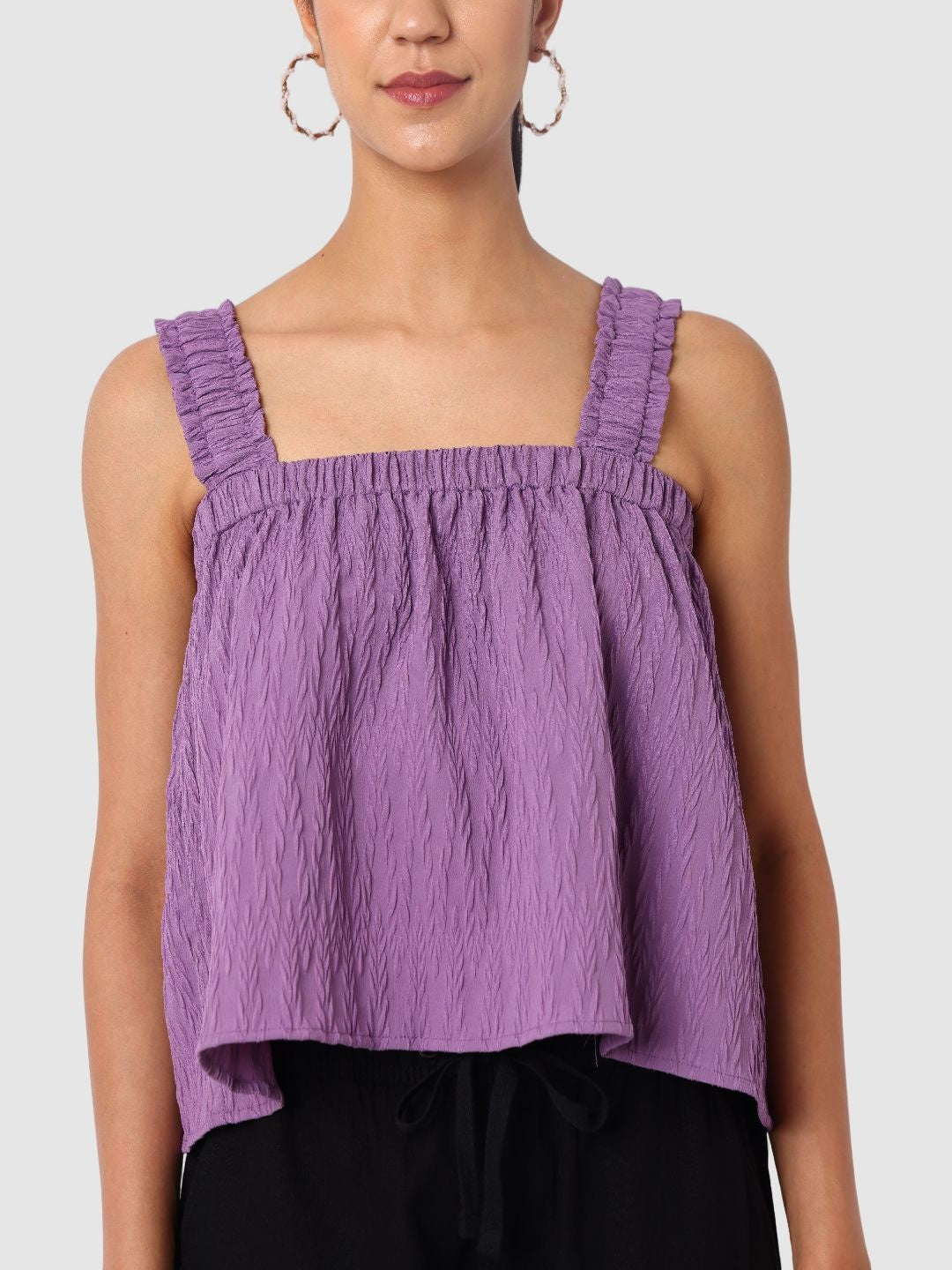 Women's Purple Fit Textured Cami Top