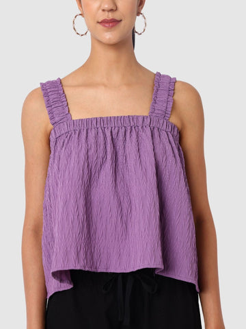 Women's Purple Fit Textured Cami Top