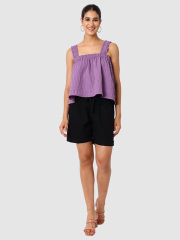 Women's Purple Fit Textured Cami Top