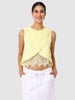 Women's Yellow Fit Textured Crop Top