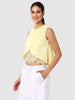 Women's Yellow Fit Textured Crop Top