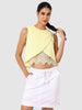 Women's Yellow Fit Textured Crop Top