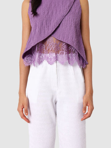 Women's Purple Fit Textured Crop Top