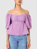 Women's Purple Fit Textured Designer Back Top