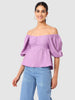 Women's Purple Fit Textured Designer Back Top