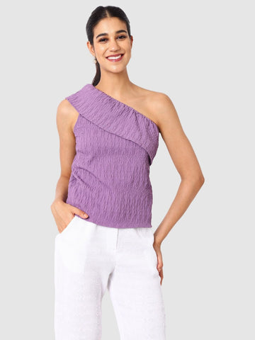 Women's Purple Regular Fit Casual Top