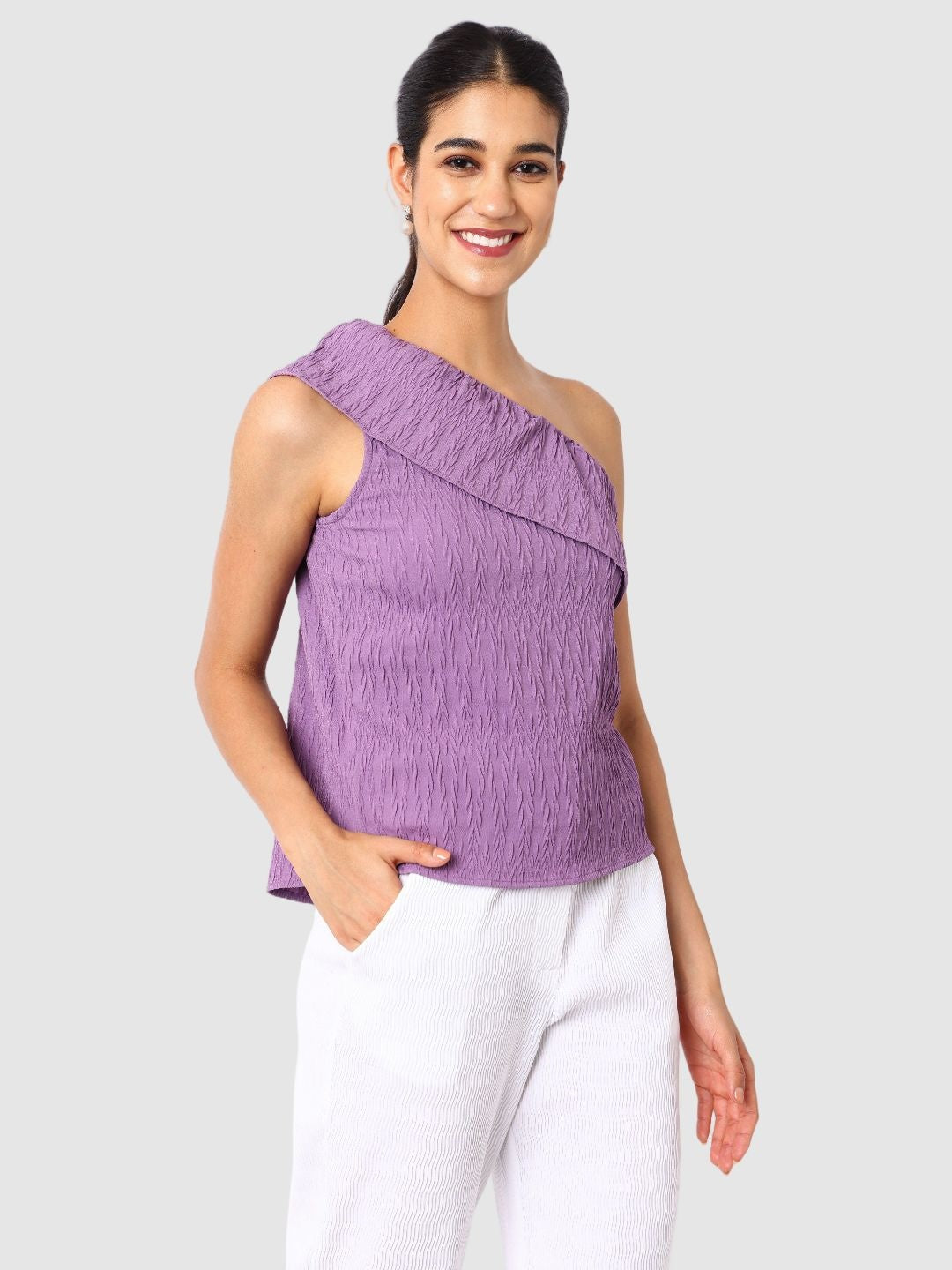 Women's Purple Regular Fit Casual Top