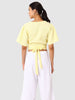 Women's Yellow Fit Textured Wrap Top