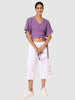 Women's Purple Fit Textured Wrap Top