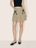 Women's Beige Relaxed Fit Stiped Formal Skirt