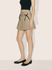 Women's Beige Relaxed Fit Stiped Formal Skirt