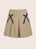 Women's Beige Relaxed Fit Stiped Formal Skirt