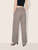 Women's Khaki Relaxed Fit Striped Formal Trousers
