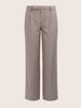 Women's Khaki Relaxed Fit Striped Formal Trousers
