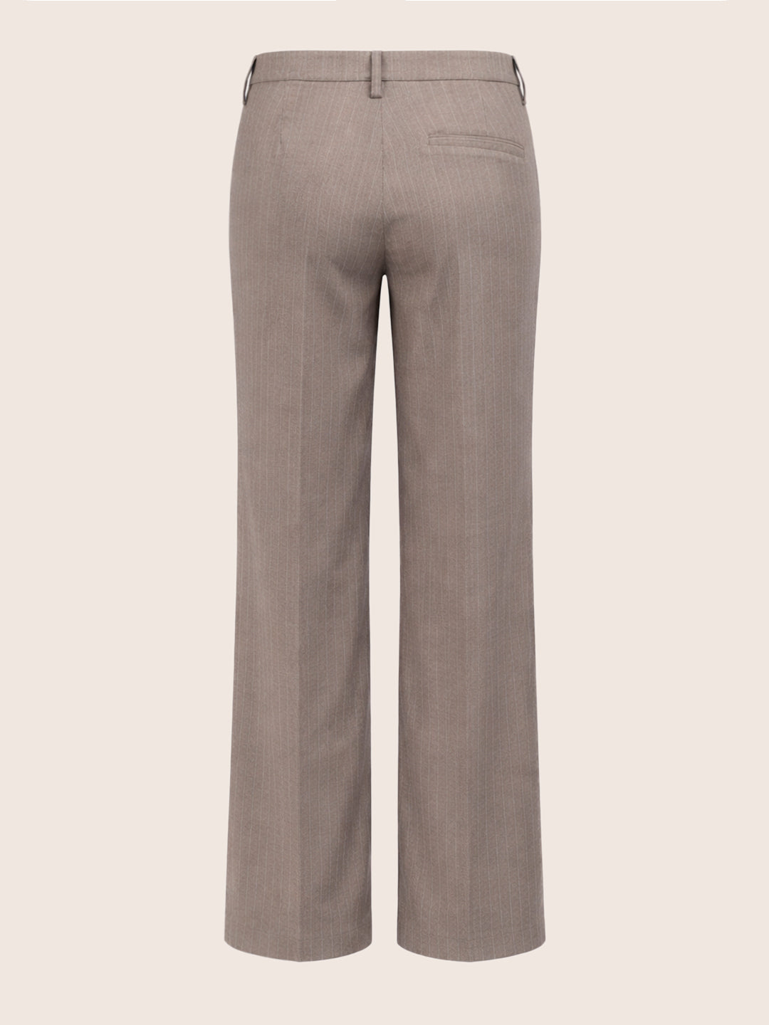 Women's Khaki Relaxed Fit Striped Formal Trousers