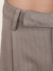 Women's Khaki Relaxed Fit Striped Formal Trousers