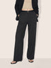 Women's Black Relaxed Fit Striped Formal Trousers