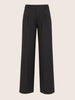 Women's Black Relaxed Fit Striped Formal Trousers