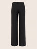 Women's Black Relaxed Fit Striped Formal Trousers