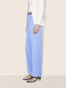 Women's Blue Relaxed Fit Striped Formal Trousers