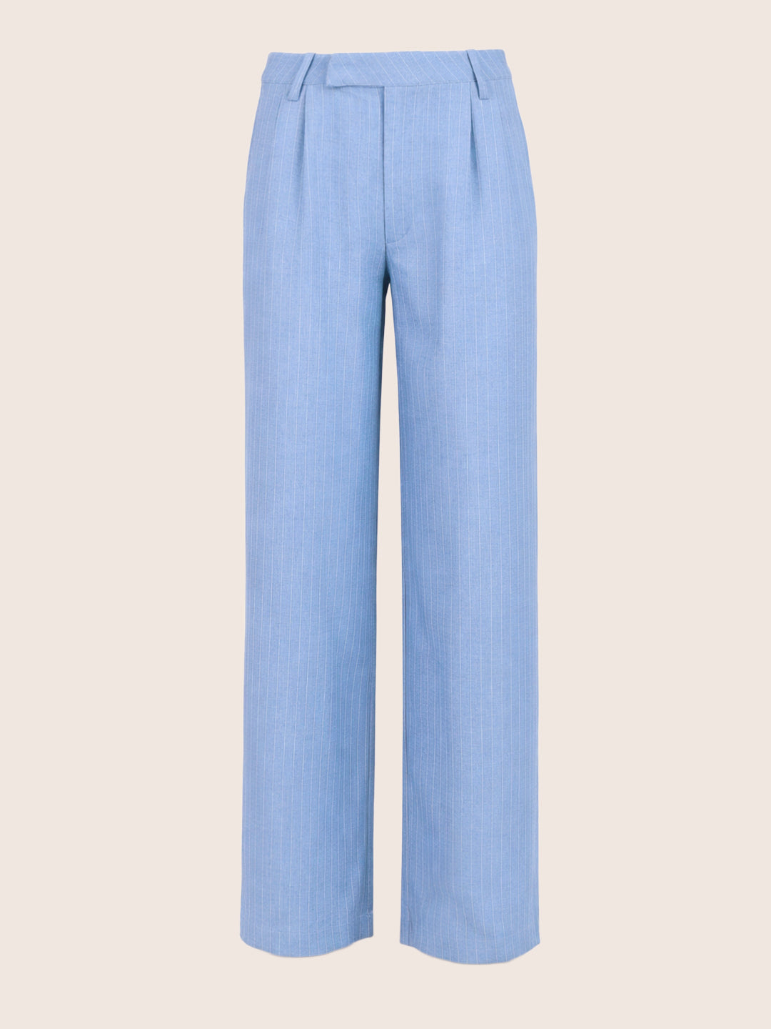 Women's Blue Relaxed Fit Striped Formal Trousers