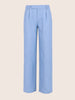 Women's Blue Relaxed Fit Striped Formal Trousers