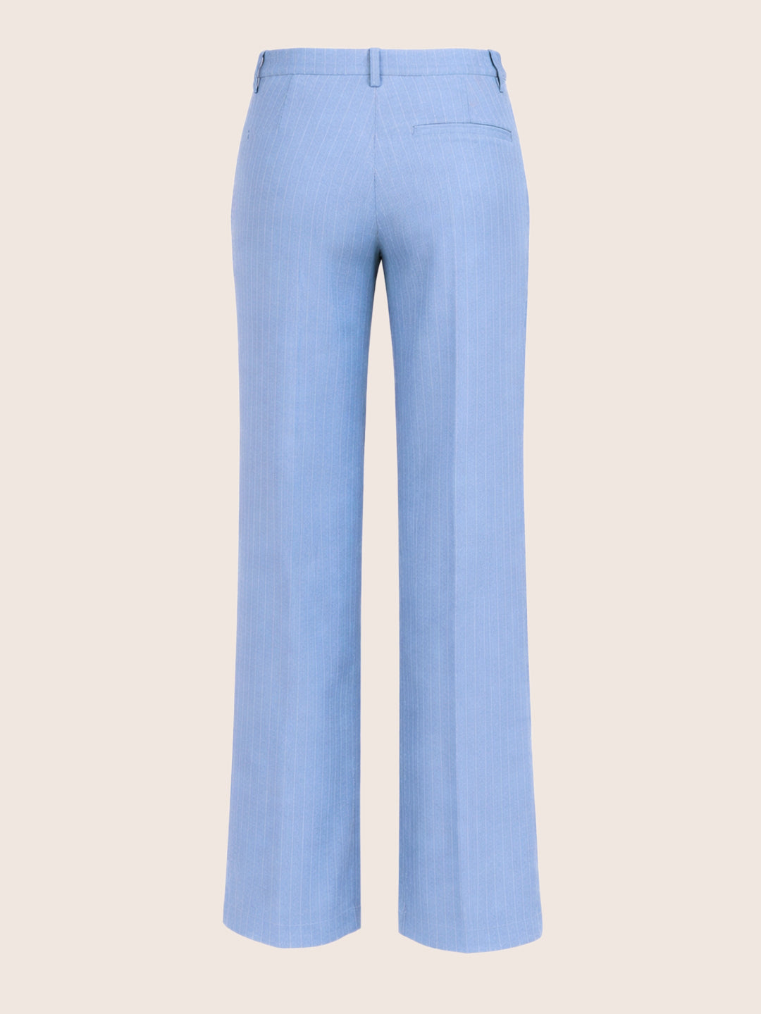 Women's Blue Relaxed Fit Striped Formal Trousers