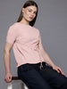 Freehand Pink Women's Relaxed Fit Textured Ruched Top