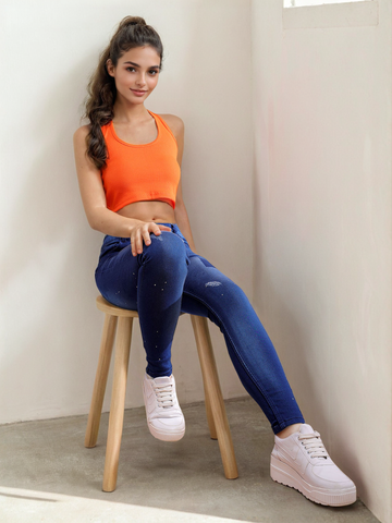 Women's Animal Printed Straight Denim Jeans